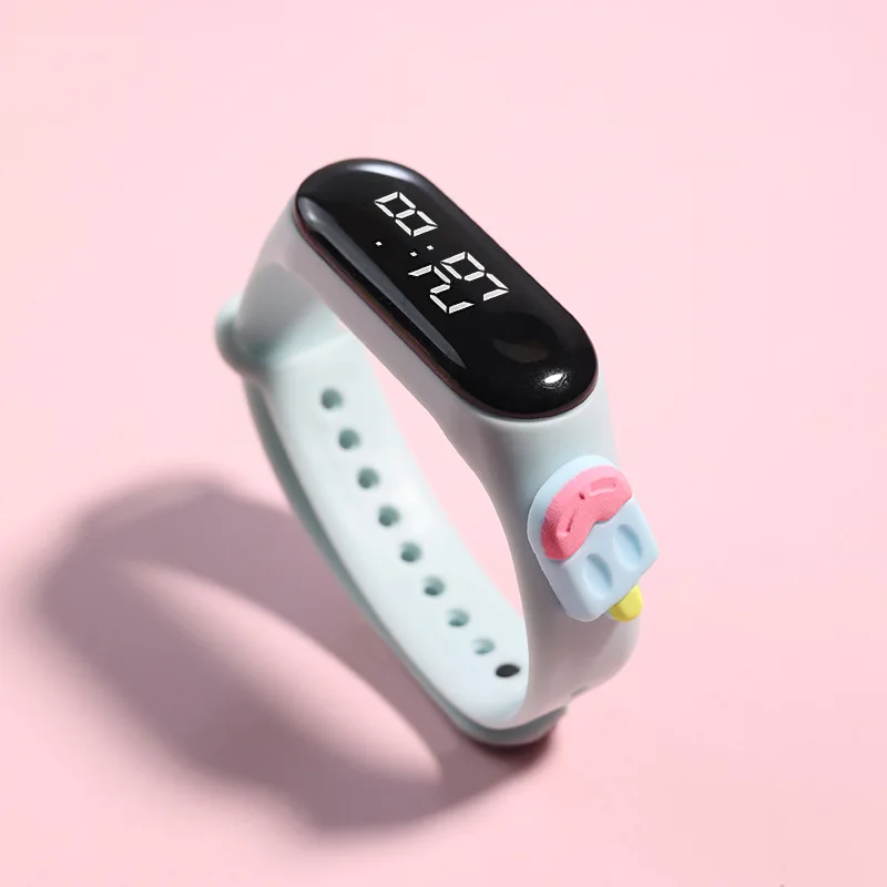 Reloj Digital de para niños, relojes deportivos de silicona, relojes electrónicos para niñas, reloj de pulsera Led de dibujos animados para niños: Verde oscuro