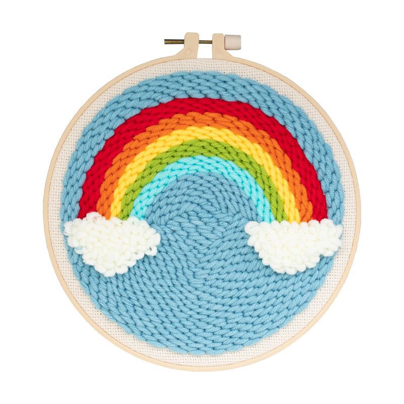 Adults Craft DIY Crafts Kits Kids Needlework Creativity Embroidery Cartoon 3D Poking Stitching with Hoop Frame Modern Sewing: A-8