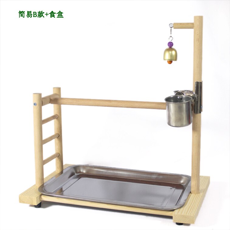 Perchas para pájaros de 39x36x23cm, bandeja alimentadora para patio de juegos, campana para loro, soporte de mesa para loro, periquito, pinzón: 12