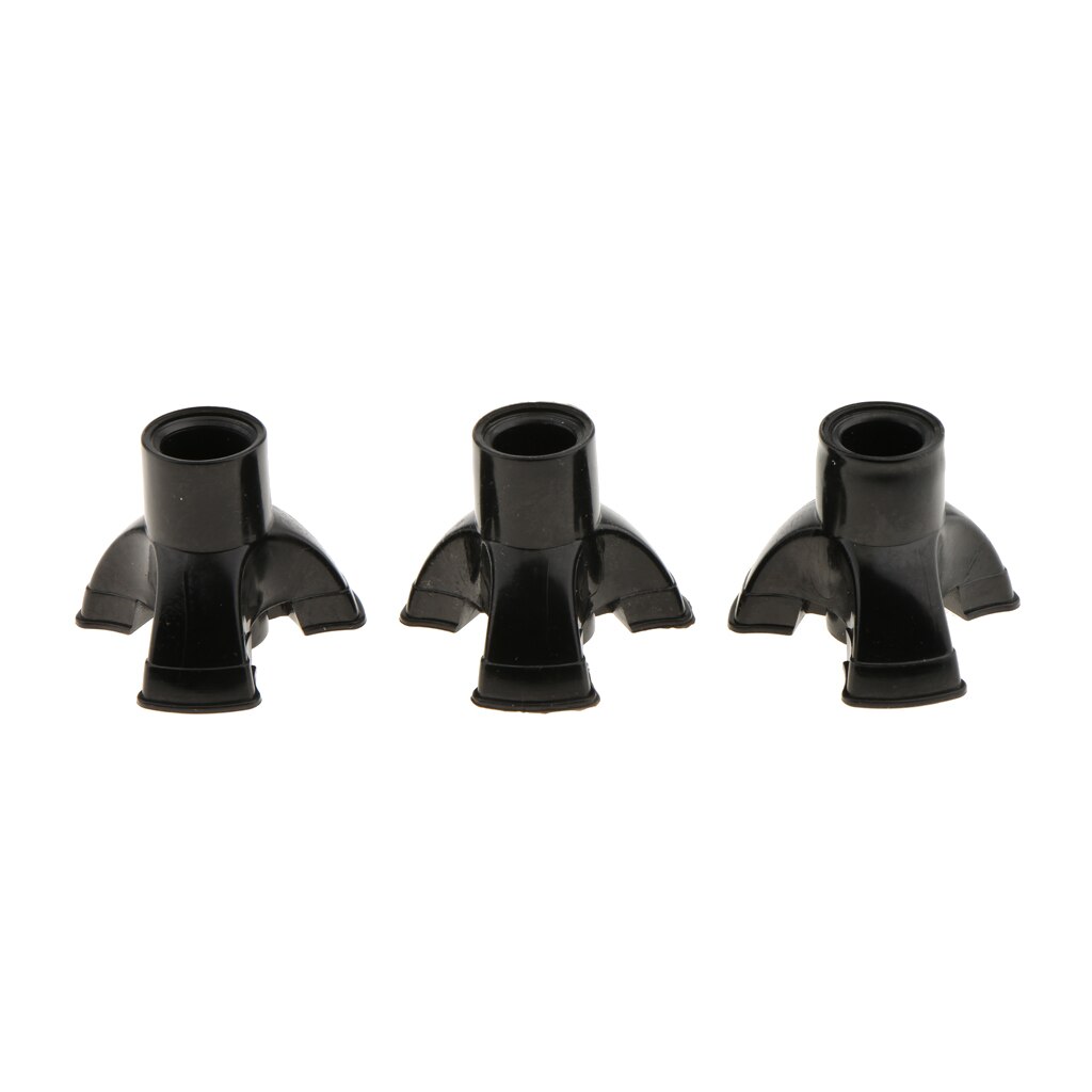 3Pcs Rubber Non-Slip Cane & Crutch Tips Heavy Duty Crutch Tip Replacements 7/8 Inch Black