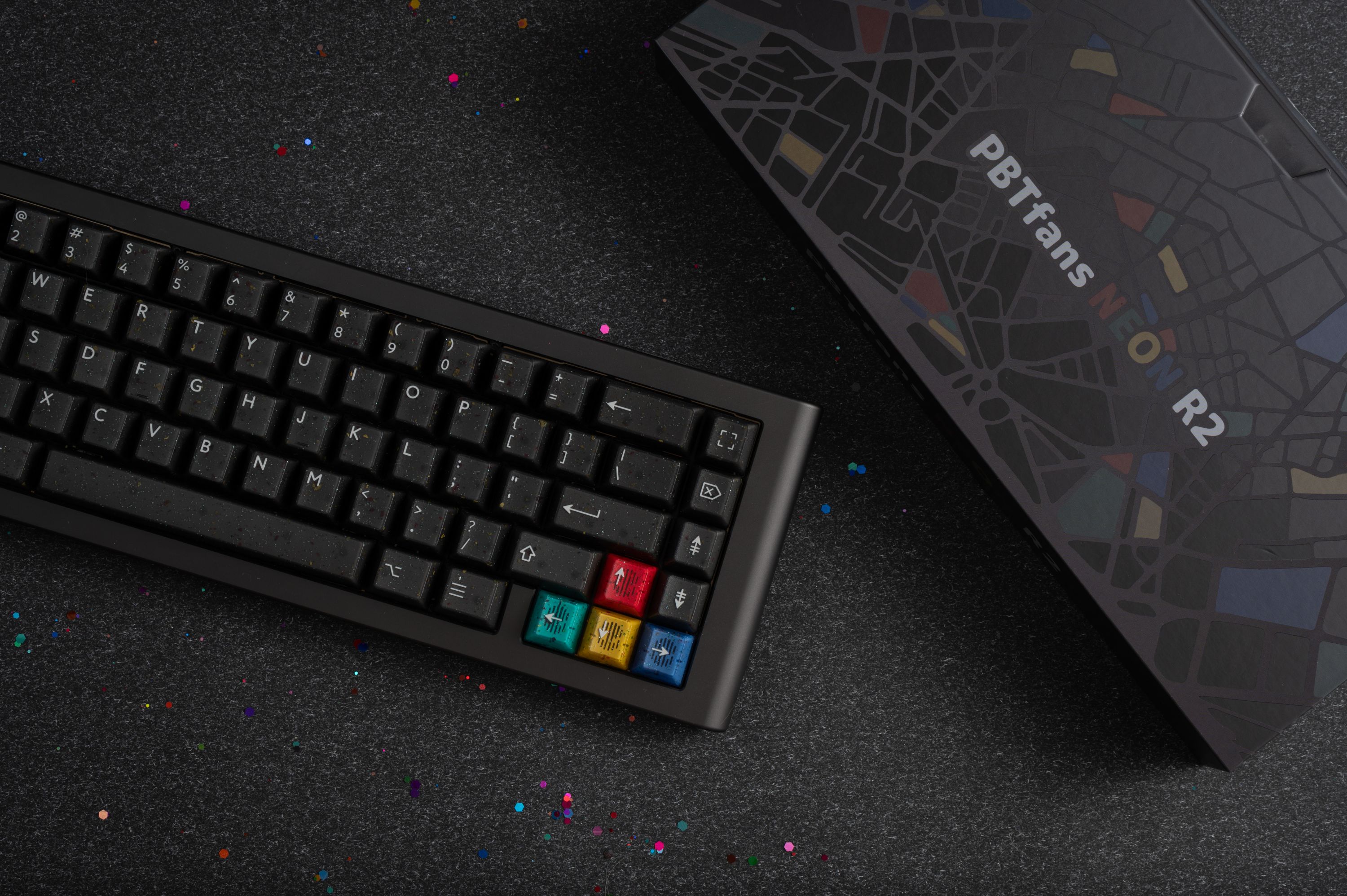 [Child kit] PBTfans Neon R2 ABS Doubleshot Cherry Profile MX-style Keycaps KBDfans 40s/ International kit/Spacebar/Numpad