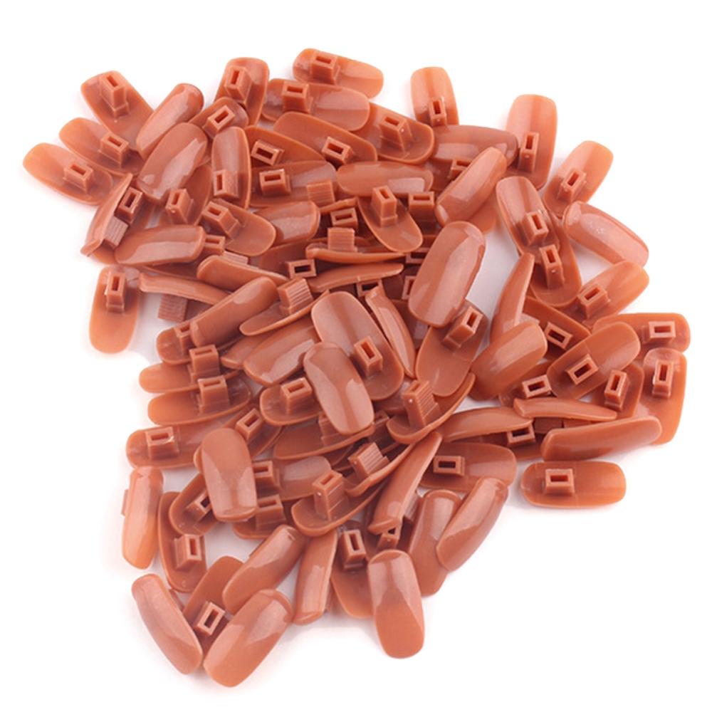 100pcs/bag Plastic Nail Tips Flexible Plastic Practice Nail Training Hand With Manicure Tool