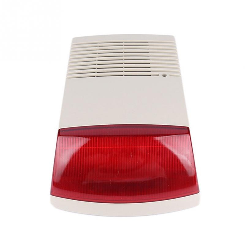 Newest Waterproof Solar Alarm Smoke Speaker Wired Strobe Accessories Home Alarm Siren Compact Security Sound Light Flash