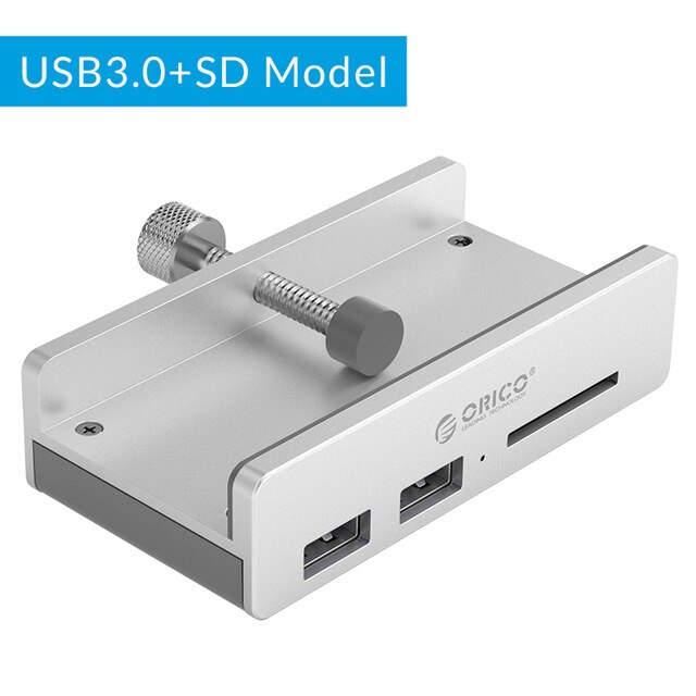 Orico  mh4pu- p usb hub aluminium ekstern 4 porte usb 3.0 usb splitter med 10-30mm justerbart klip til macbook desktop bærbar pc