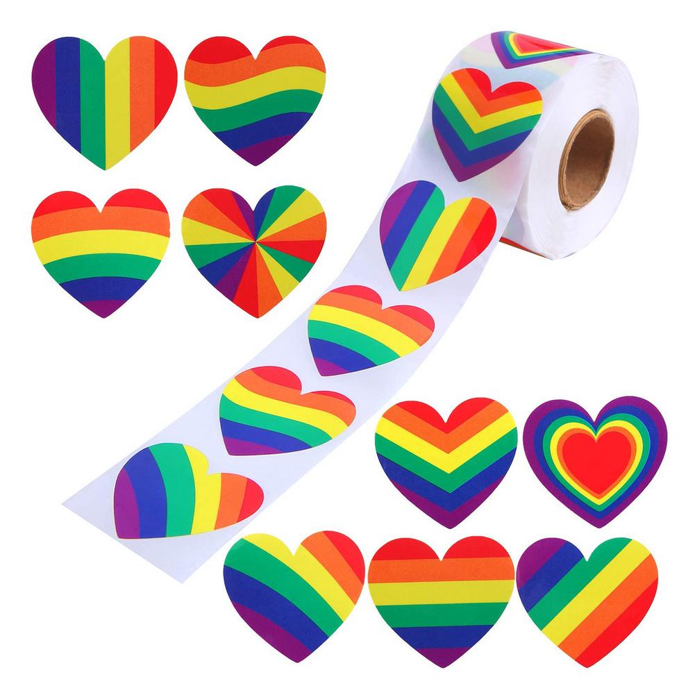 Rainbow Stickers Love Pride Self-Adhesive Stickers for Phone Bag: Default Title