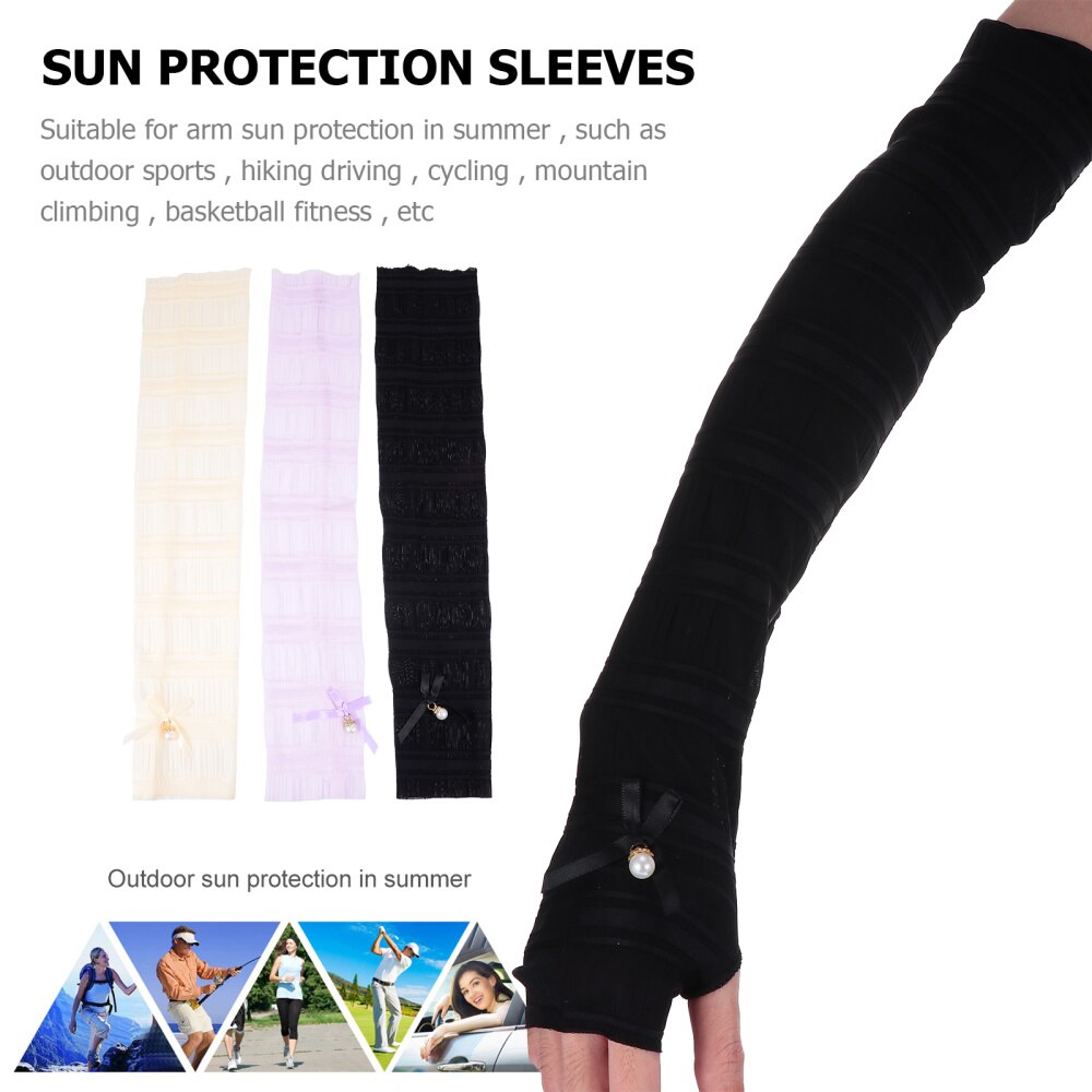3 Pairs Summer Cooling Sleeves Sun Protection Sleeves UV Protection Arm Sleeves