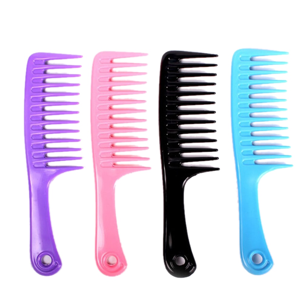 Dientes anchos 23,8 cm peluquería peine transparente pelo peine peluca para peluquería desenredar grandes para cabello peine Ideal al azar Color 1PC