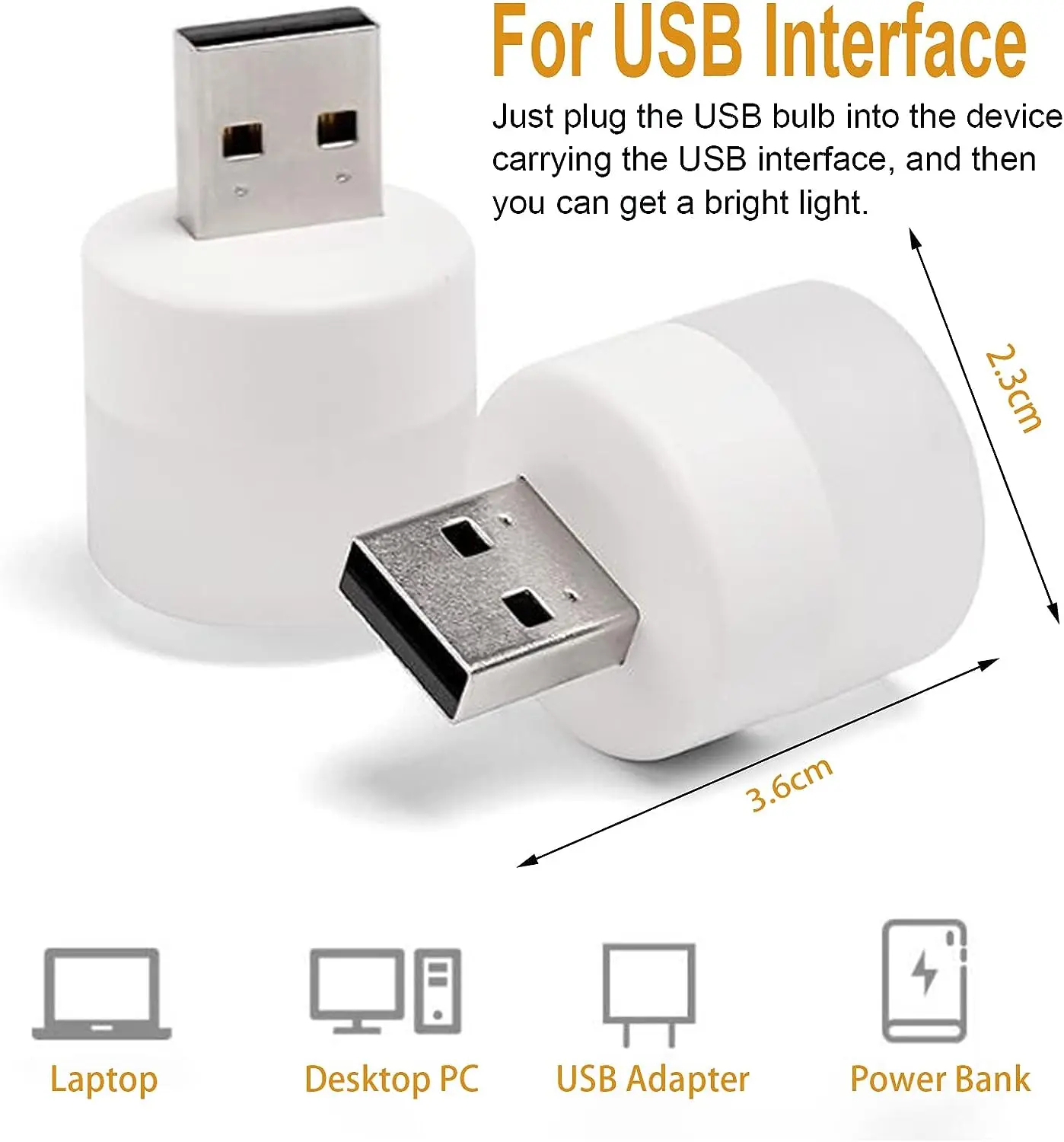 1/10PCS USB Plug Lamp 5V 1W Bright Eye Protection Book Reading Light Mobile Power Charging Warm White USB Small LED Night Light
