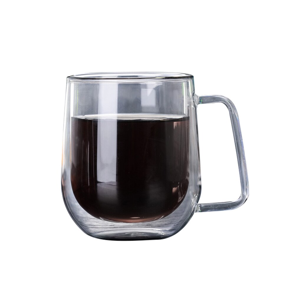 300ml dubbelwandige hittebestendige glazen bekers voor melk, sap, thee en isolatie.