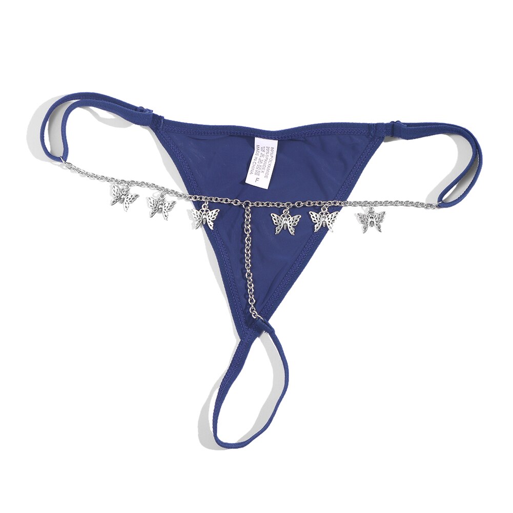 Sexy Zilver Kleur Custom Vlinder Taille Body Ketting Voor Vrouwen Personalied Multicolor Bikini Thong Ondergoed Body Sieraden: 004701NB