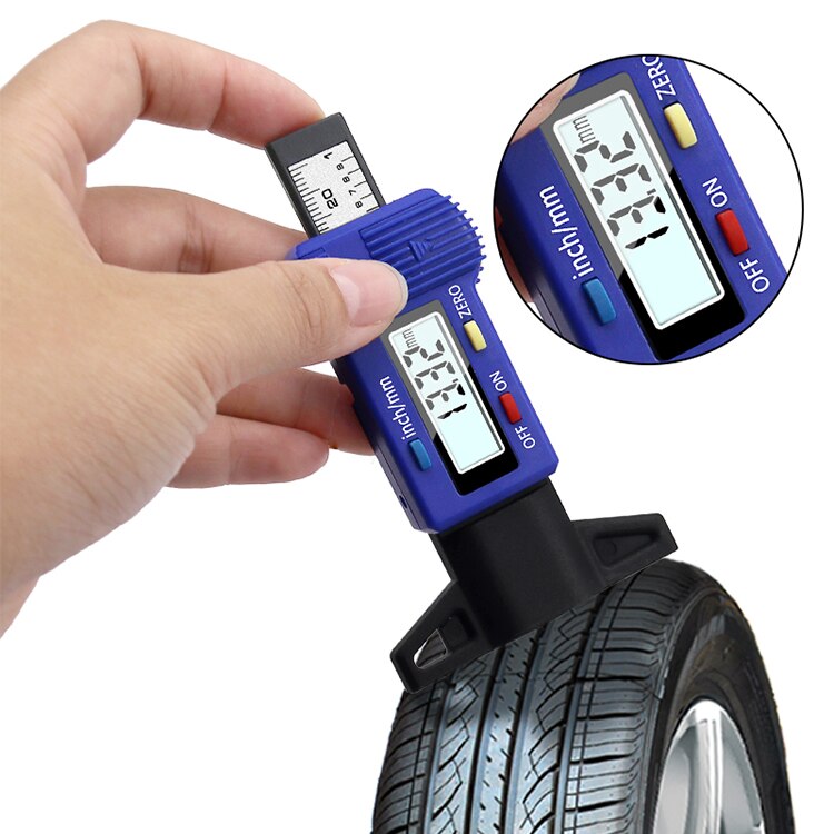 0-25.4mm digital depth Measuring Tool Electronic Digital depth gauge caliper tread depth gauge LCD Tyre tread gauge For Car