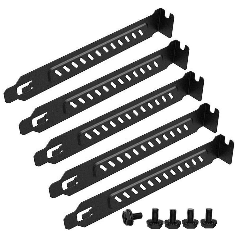 5Pcs Computer Chassis PCI Baffle PC Case PCI Slot Cover Graphics Card Heat Dissipation Ventilation Plate with Screws