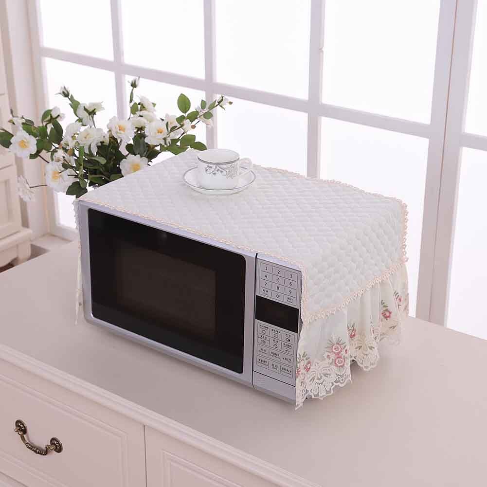 Capa simples engrossado proteção acessórios da cozinha microondas forno capa casa anti óleo decoração à prova de poeira rendas bordado