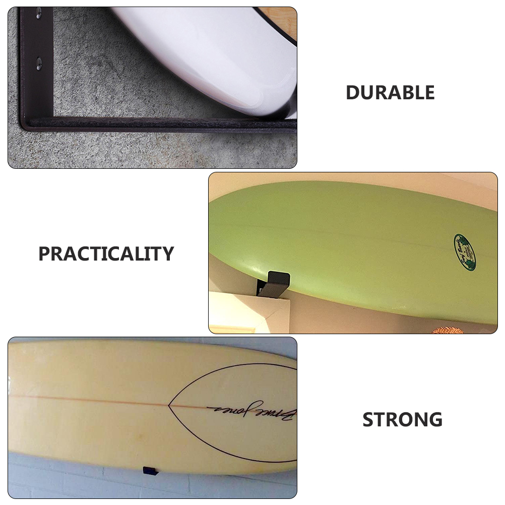 2pcs Surfboard Wall Rack Display Rack Wall-Mounted Surfboard Hanger Black