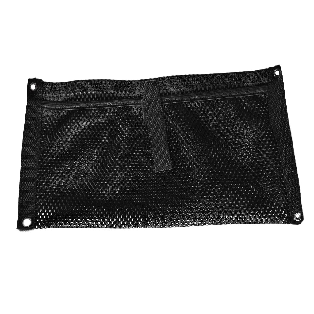 Premium Black Nylon Boat Kayak Canoe Storage Mesh Side Pouch Bag Gear Holder With Stainless Steel Bolt Screws and Washers