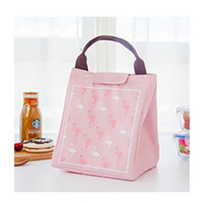 Waterdichte Oxford Strand Lunch Tas Flamingo Tote Thermische Zak Zwart Voedsel Picknick Vrouwen Kid Mannen Koeltas: Pink