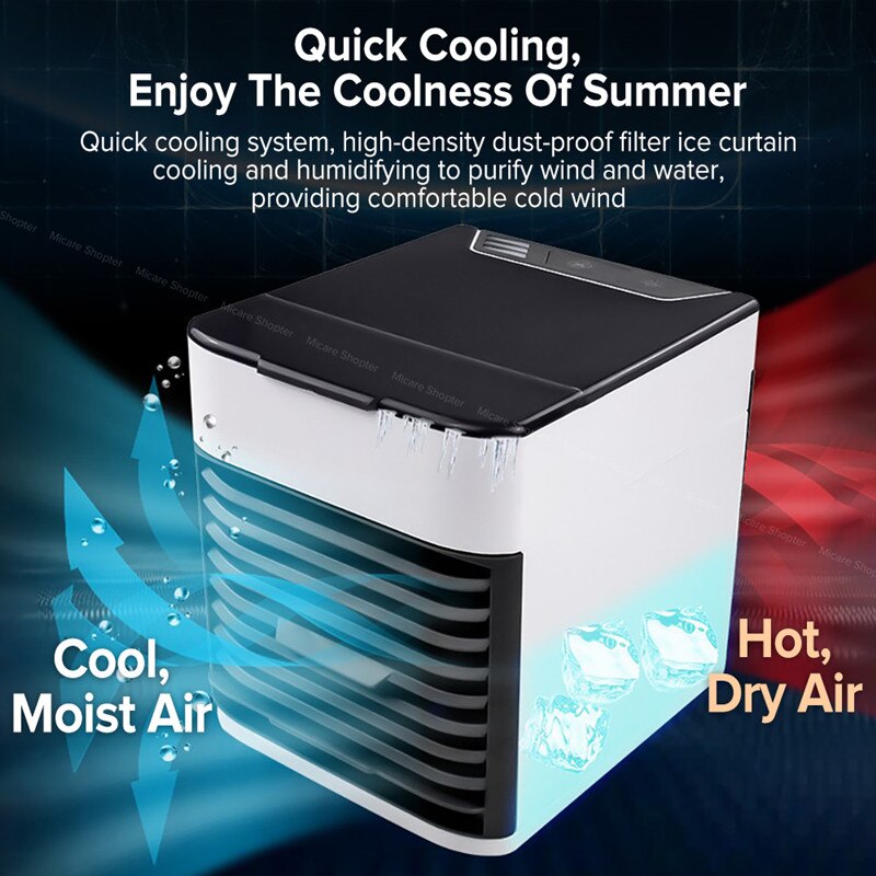 Mini hjem klimaanlæg bærbar aircondition personlig plads luftkøler usb genopladelig luftfugter luftkøling skrivebord fan