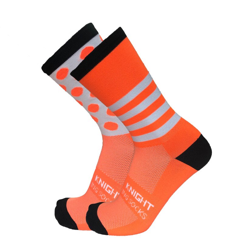 Compressie Fietsen Sokken Wicking Sok Outdoor Racefiets Fiets Sokken: Oranje