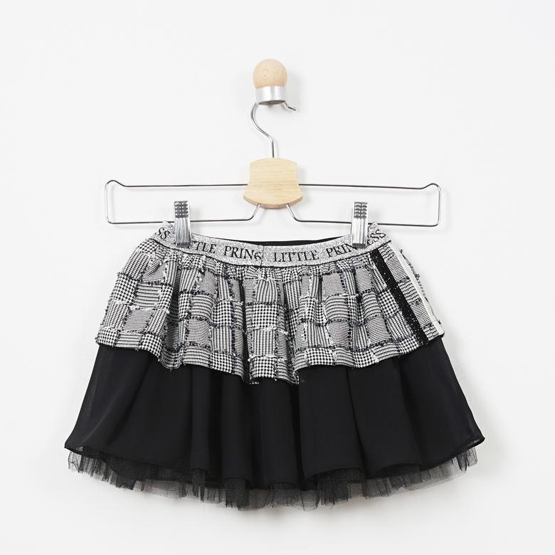 Poncho zwart 88 gingham rok meisjes trend top