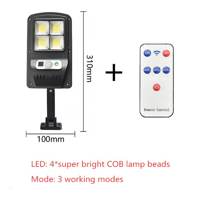 Utomhus led sol gatubelysning vattentät cob sol vägglampa pir rörelsesensor trädgård villa korridor motorväg gatubelysning: Stil a / 2 st
