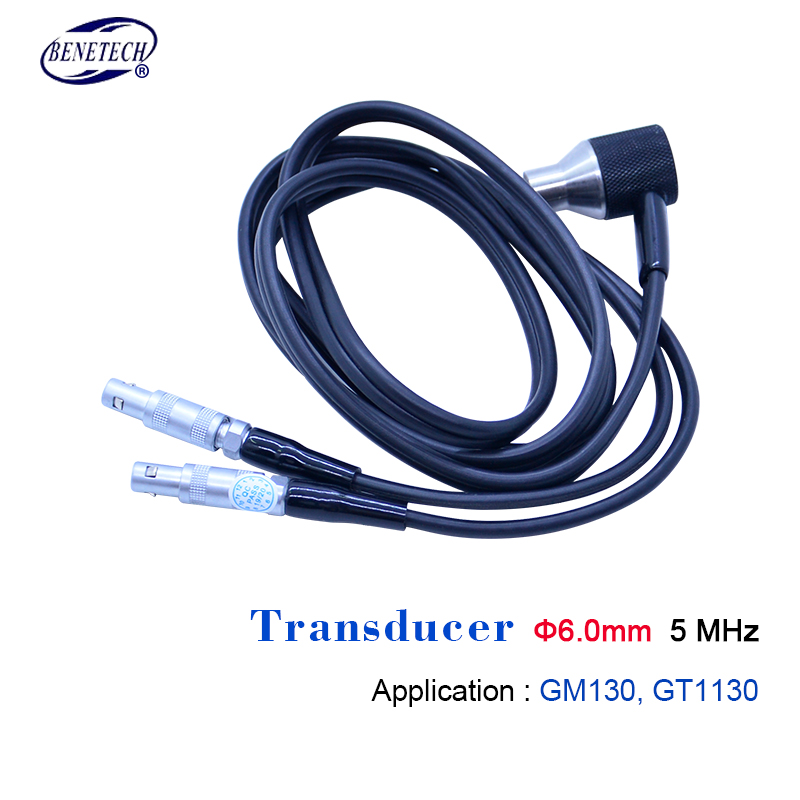 Ultrasonic thickness gauge Probe transducer diameter 10mm/5MHz 6mm/5Hz original Probe for Benetech GM100 GM100+ GM130 GT1130: 6mm 5MHz  probe