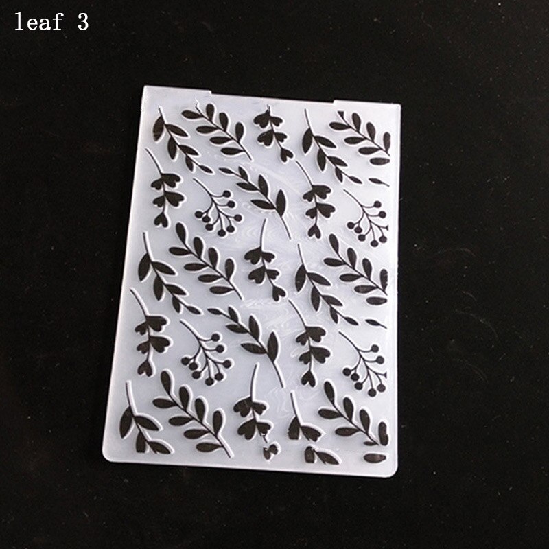 Handmaking Cards Making 1Pcs Transparent Embossing Formwork Concave-convex Photo Album Decor DIY Template 14.5*10.5CM Plastic: leaf 3