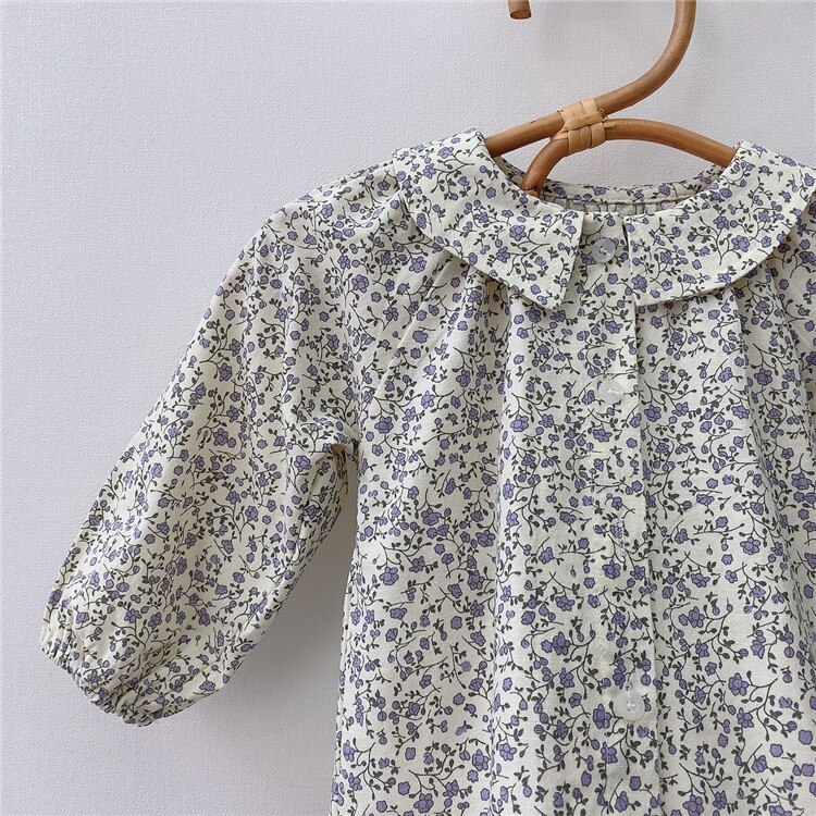 Autumn Cute Girls Blouse Baby Girls Long Sleeve Tops Girls Floral Lapel Blouse Shirt Baby Girl Clothes: 24M