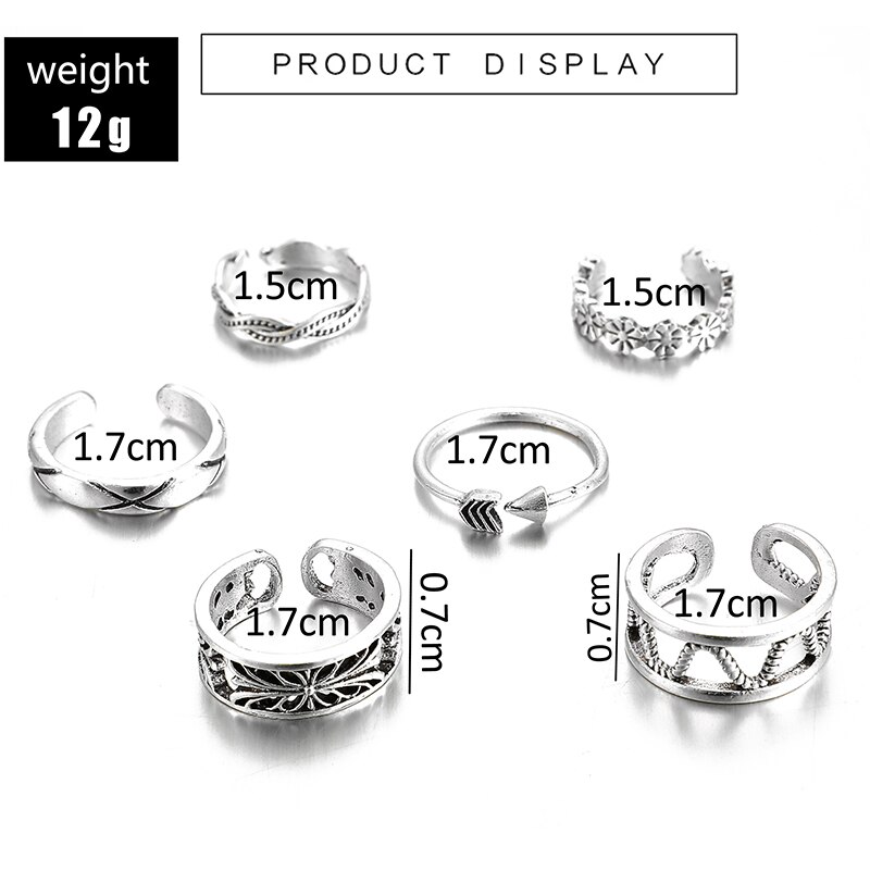 Tocona Vintage or anneaux ensembles pour femmes croix coquille étoile de mer cristal clair pierre géométrique bague de mariage bijoux: 9049