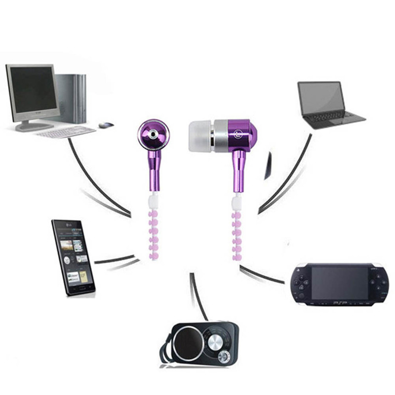 Glowing Zipper Headphones Luminous Headset Sport Earbuds Music Wired Earphones for IPhone Samsung Xiaomi 3.5mm Headset With Mic