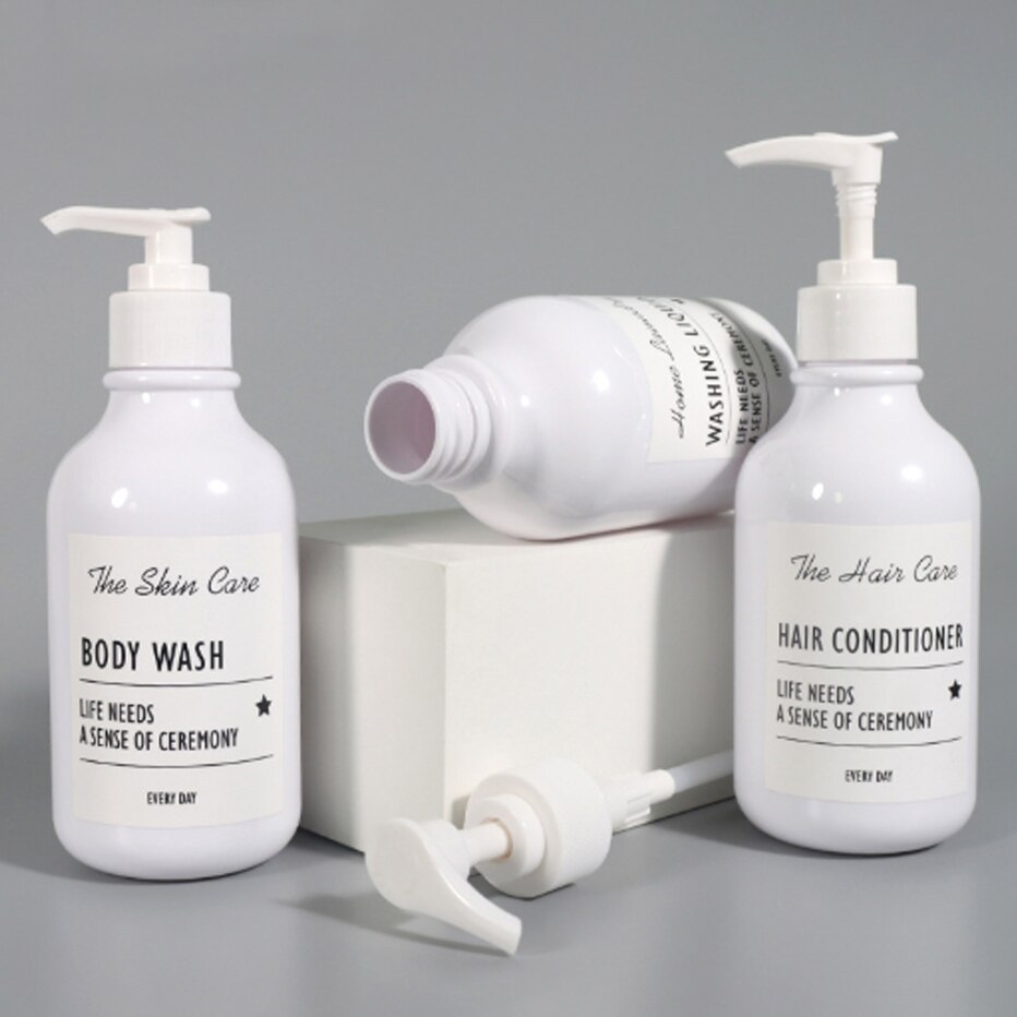Botella dispensadora de jabón para el hogar, botella vacía de plástico de 300ml, para champú, Gel de ducha, Sub embotellado