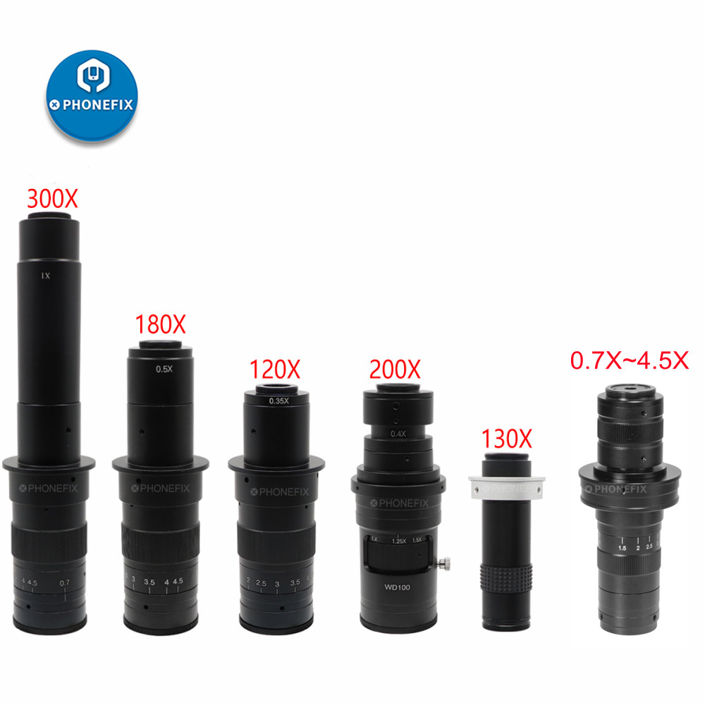 Verstelbare 180X 120X 300X 200X 130X Zoom C-Mount Lens 0.7X ~ 4.5X Vergroting 25Mm Voor Hdmi Usb industrie Video Microscoop Camera