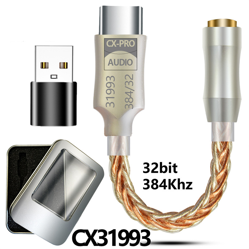 Cx31993 97220 hifi usb dac type c  til 3.5mm øretelefonforsterker s cx31993 lyddekoder forsterker telefonadapter digital dac til android: Grønn