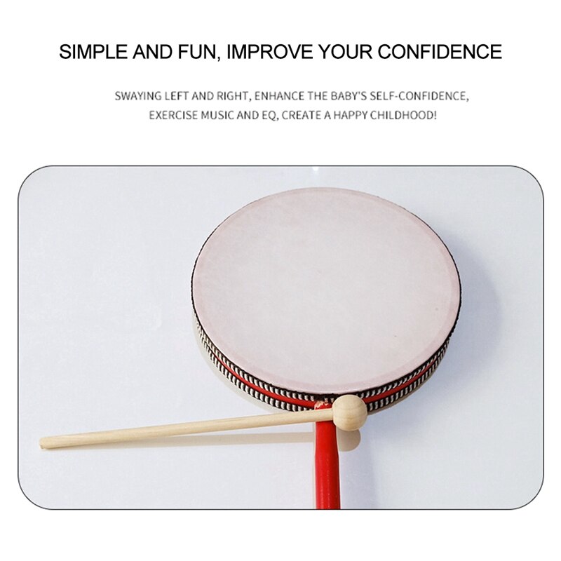 Hand drum Eight-Inch Double-Sided Hand Drumming Orff Percussion Instrument Kindergarten Performance Instrument