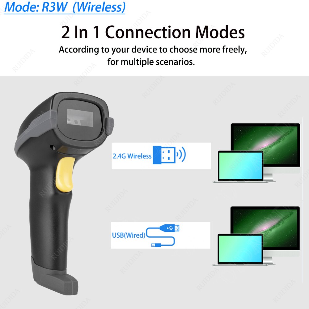 Scanner 2d Wireless with charging base qr Scanner Bluetooth Barcode Reader Code Bar Scanner Handheld Wireless Barcod PDF DM code