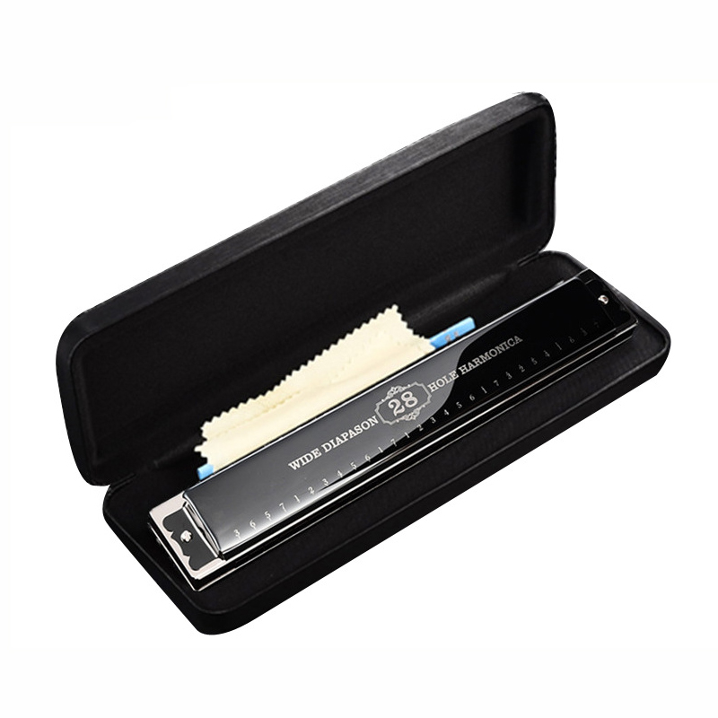 Armónica de gama alta con 28 agujeros para niños, Mini instrumentos musicales, llave C, Octave/trémolo: With Scale Tremolo