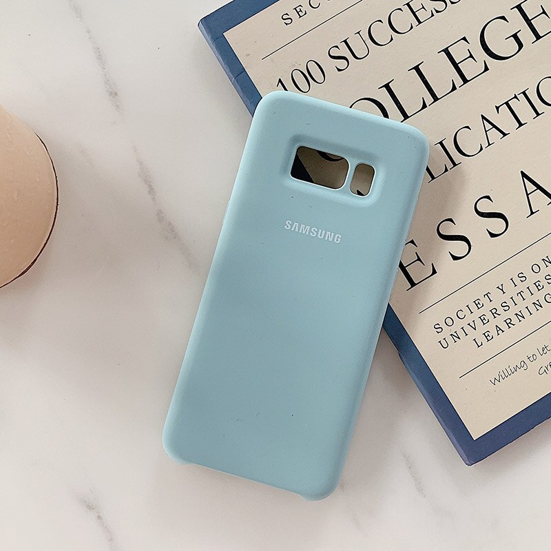 Liquido Originale Custodia in Silicone Soft-Touch di Seta Della Copertura di Protezione per Samsung Galaxy S8/S8 Più: S8 / Light Blue