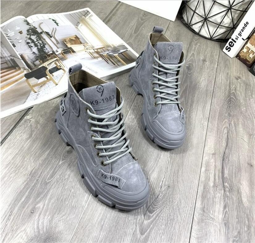 frühjahr neue damen schuhe herbst komfortable Martin leder stiefel dicken knöchel stiefel weibliche L1173