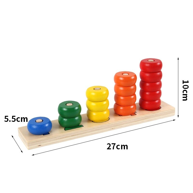 Montessori geometry set tower educazione precoce supporti didattici set di colori di blocchi di colonne giocattoli di illuminazione geometrica in legno: TZ-06