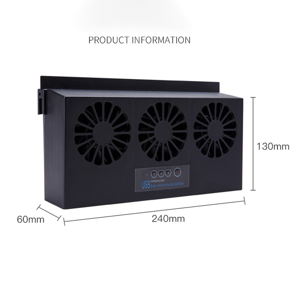 Usb avgas mini fläkt radiator super mute cooler för auto bilfönster soldriven luftventil cool ventilation