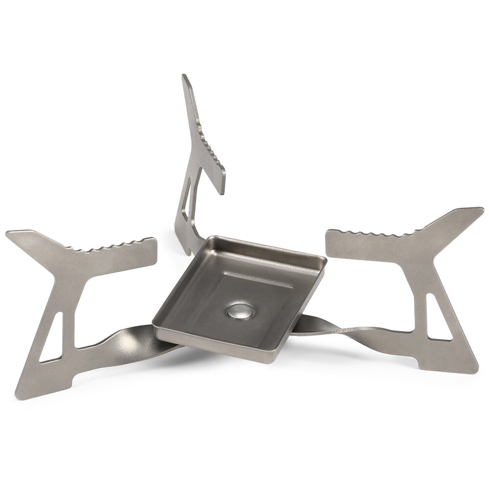 Lixada Ultralight Folding Camping Titanium Solidified Alcohol Stove Outdoor Stove Alcohol Burner for Outdoor Camping Hiking