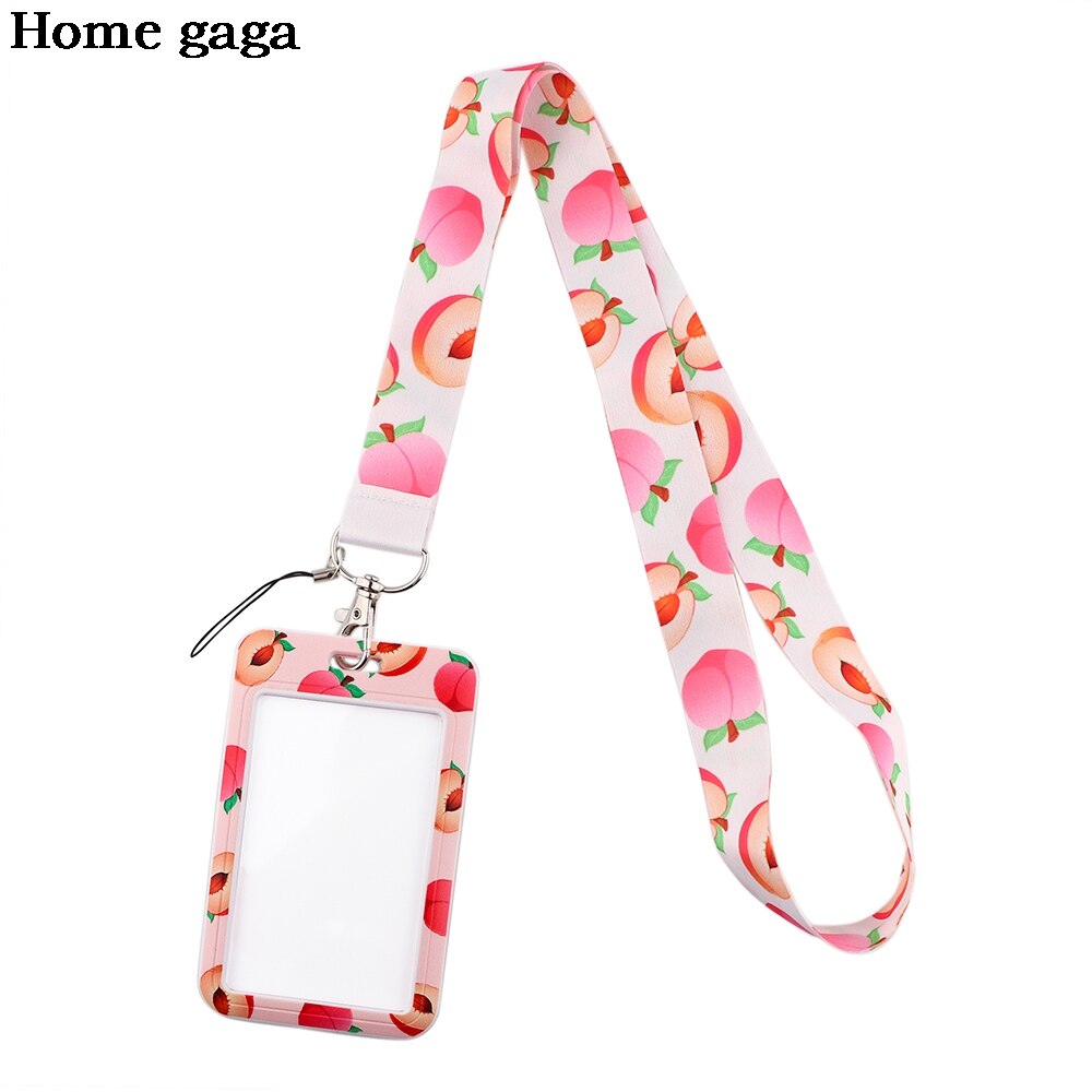 DB551 Perzik Leuke Fruit Neck Strap Lanyard Voor Key Id-kaart Mobiele Telefoon Bandjes Usb Badge Houder Hang Touw Lint lanyards