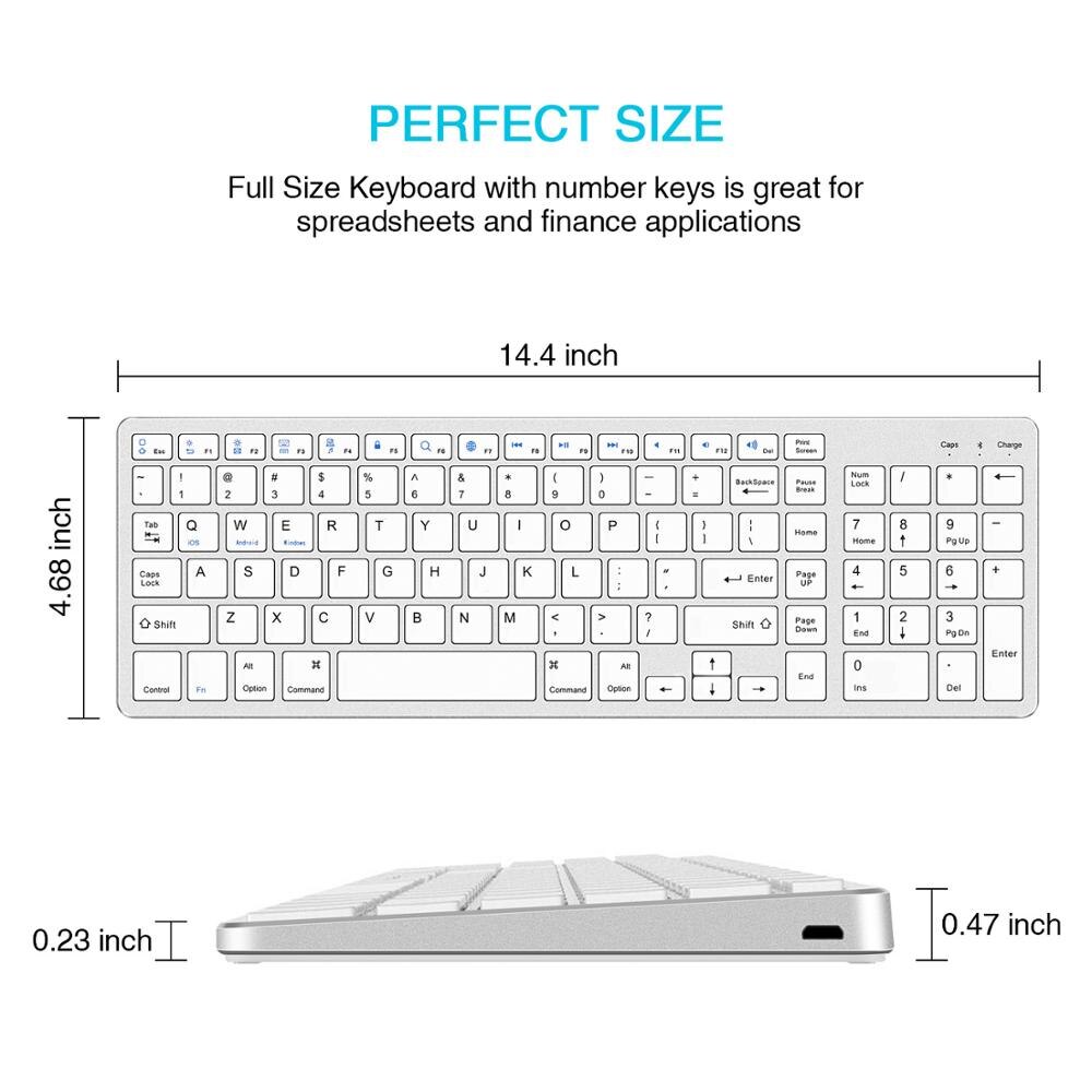 Ultra-thin Keyboard for Mac Pro Full Size Keyboard for Macbook Pro Aluminum Alloy Mute Mouse