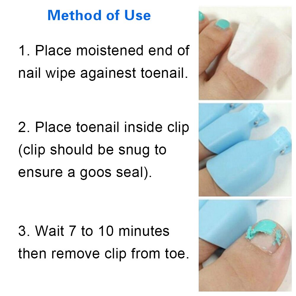 5 stk farverige plastik tå iblødsætningshætte sæt nail art fod tå klip uv off gel lakfjerner negle iblødsætning hætte pleje manicure værktøj
