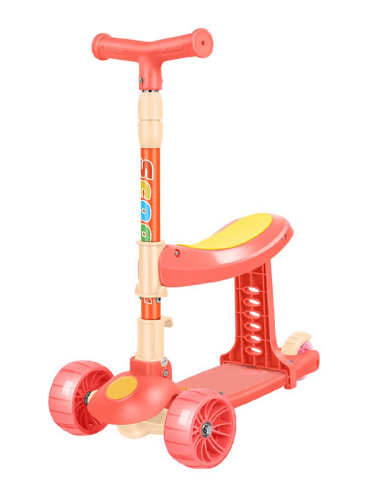 Children's Kick Scooter Folding Skateboard Kids Adjustable Height Flashing Light 3 Wheels Foot Scooters Boy Girl Scooter