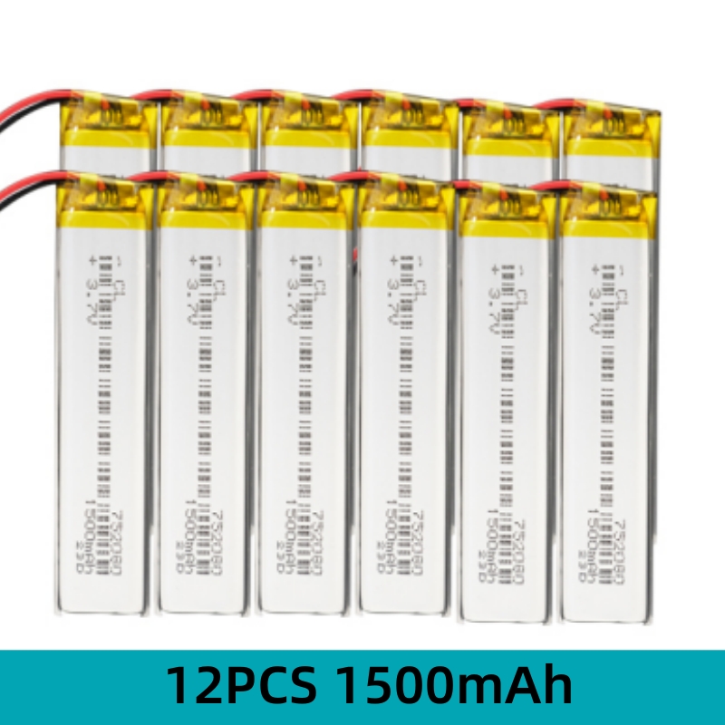 1500 mAh z.SHTV 752080 Lithium-polymeer Li-ion batterij voor speelgoedgps, mp3, mp4-luidspreker, kaartlezer, vervanging van de camerabatterij.: Roze