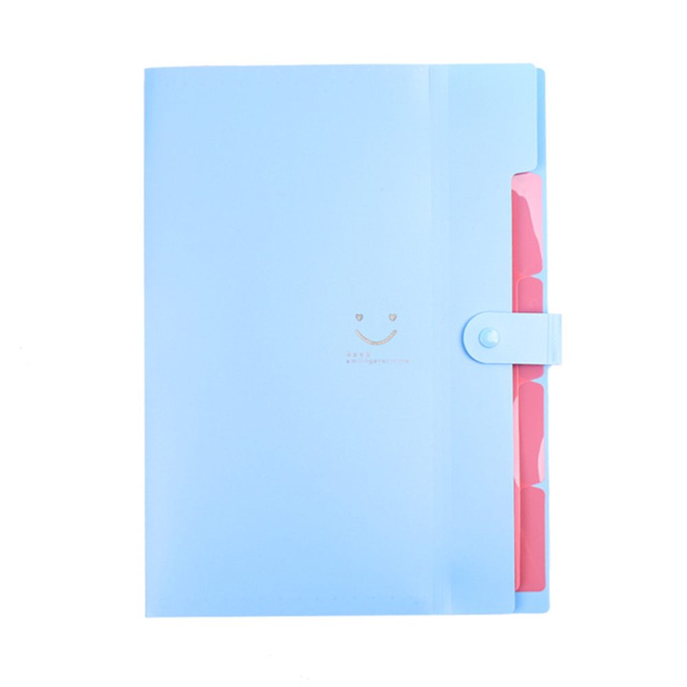 Pockets Expanding File Folder A4 Organizer Portable Business File Office Supplies Document Holder: Sky Blue