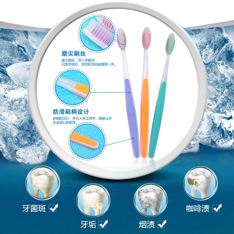 [4 Installed] Toothbrush Kent Adult Soft Bristle Toothbrush Fine Slice Gum Care Family Pack Elasticity Brush Handle-