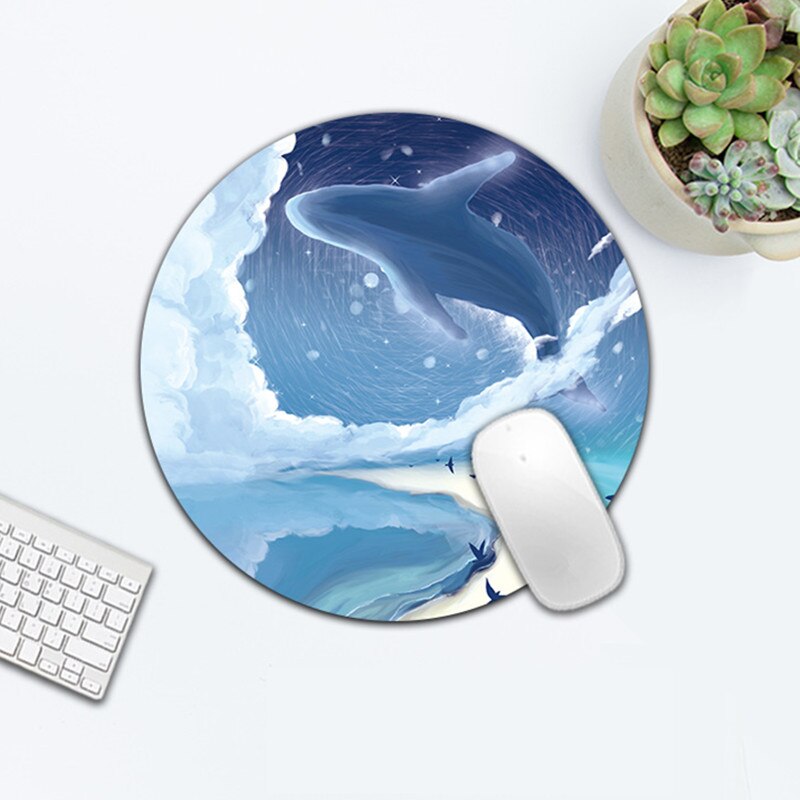 Kawaii Ronde Celestial Muismat Zachte Mat Voor Game Computer Cap Bureau Mat Pads Non-Slip Rubbe Pc Waterdicht kantoor Mousepad 20Cm