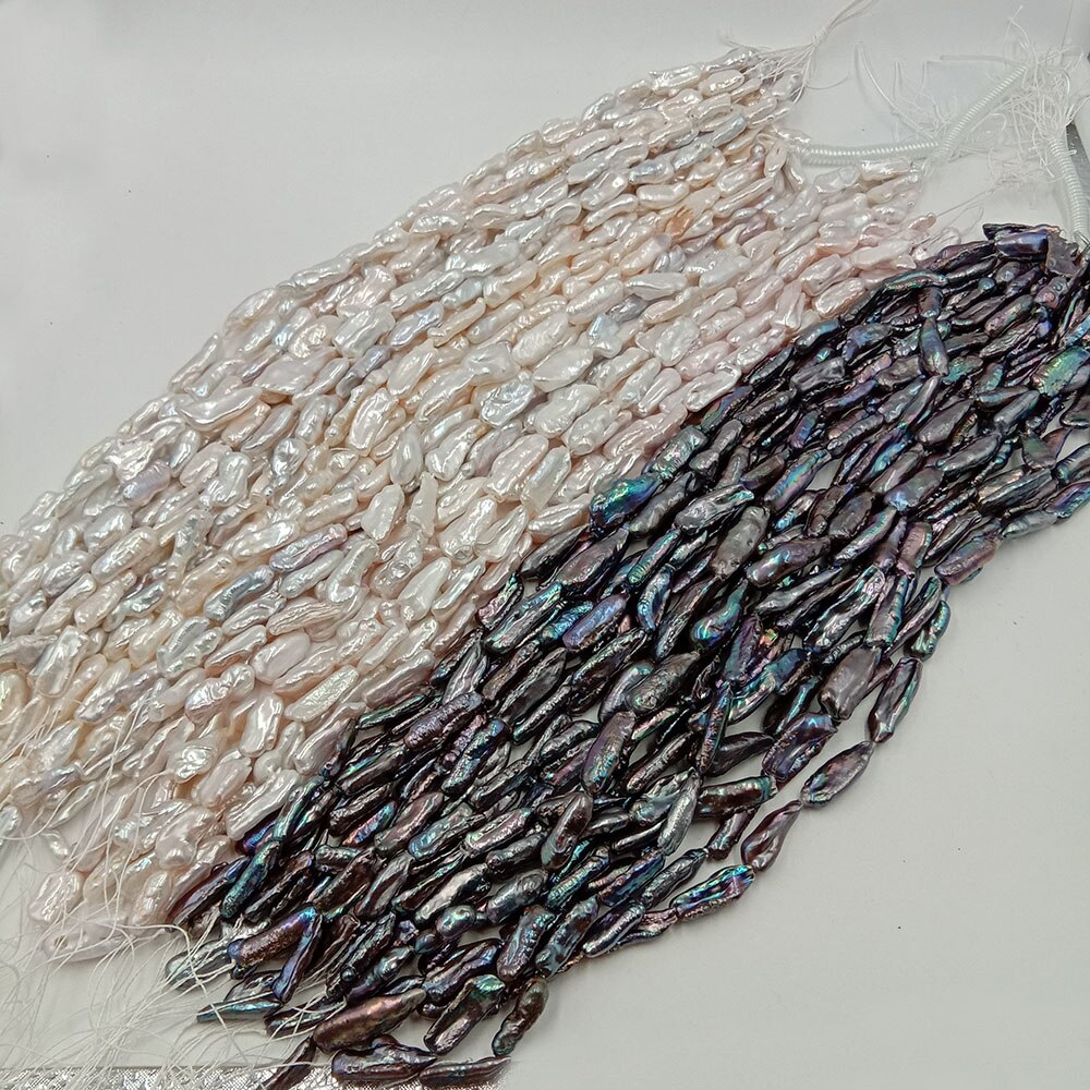 39 cm DIY pearl beads,BIWA pearl beads,100% nature freshwater pearl with noodle shape-width 8-11mm length 20-30mm.