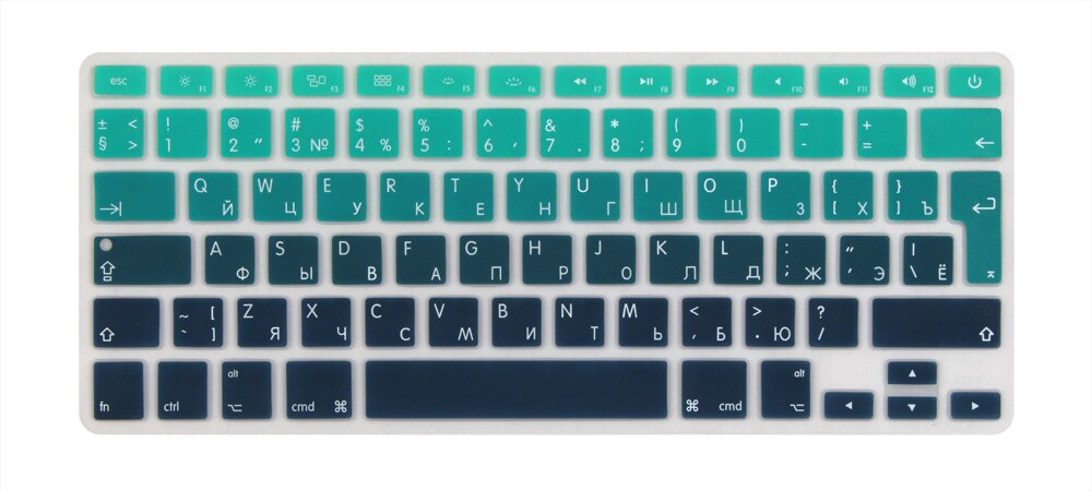 Russische EURO Voer alfabet Toetsenbord Cover Stickers Protector macbook 13.3 Mac Boek Air13 inch A1466 A1369: Gradient Green
